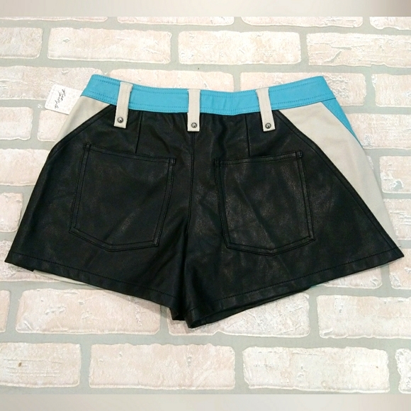 Free People Photo Finish Moto Leather Shorts, NWT - Picture 3 of 8